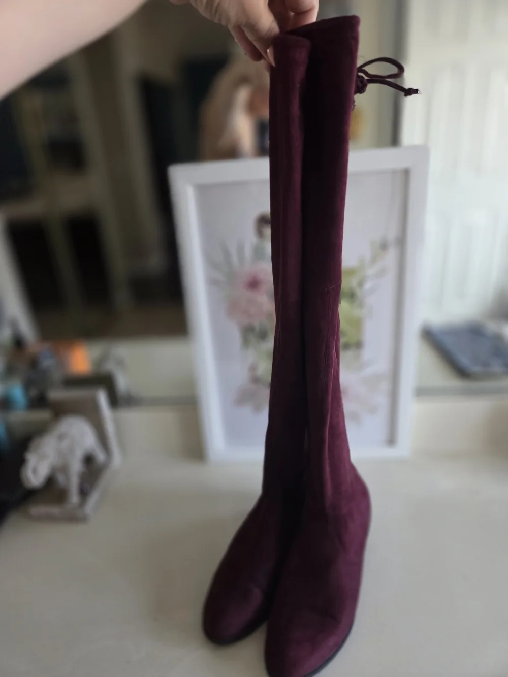 Unisa Over-the-Knee Boots in Wine Burgundy